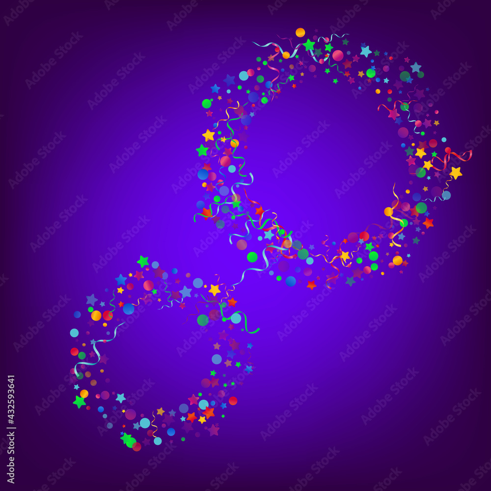 Colored Spiral Paper Vector Blue Background.