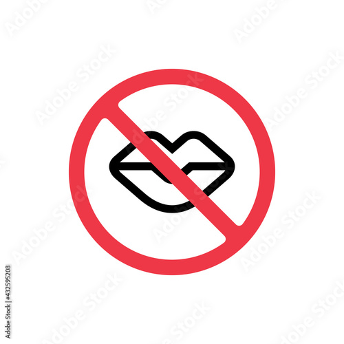 Shut your mouth sign, no talk icon, shut up symbol - Vector
