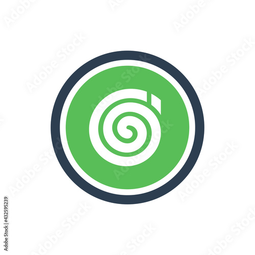 Mosquito coil logo design, insect repellent icon vector illustration