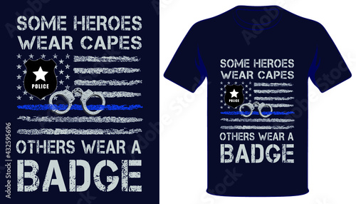 Police papa like a normal papa usa thin blue line flag tshirt design