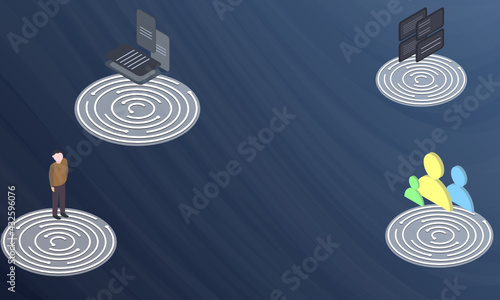 Abductive reasoning concept on abstract design