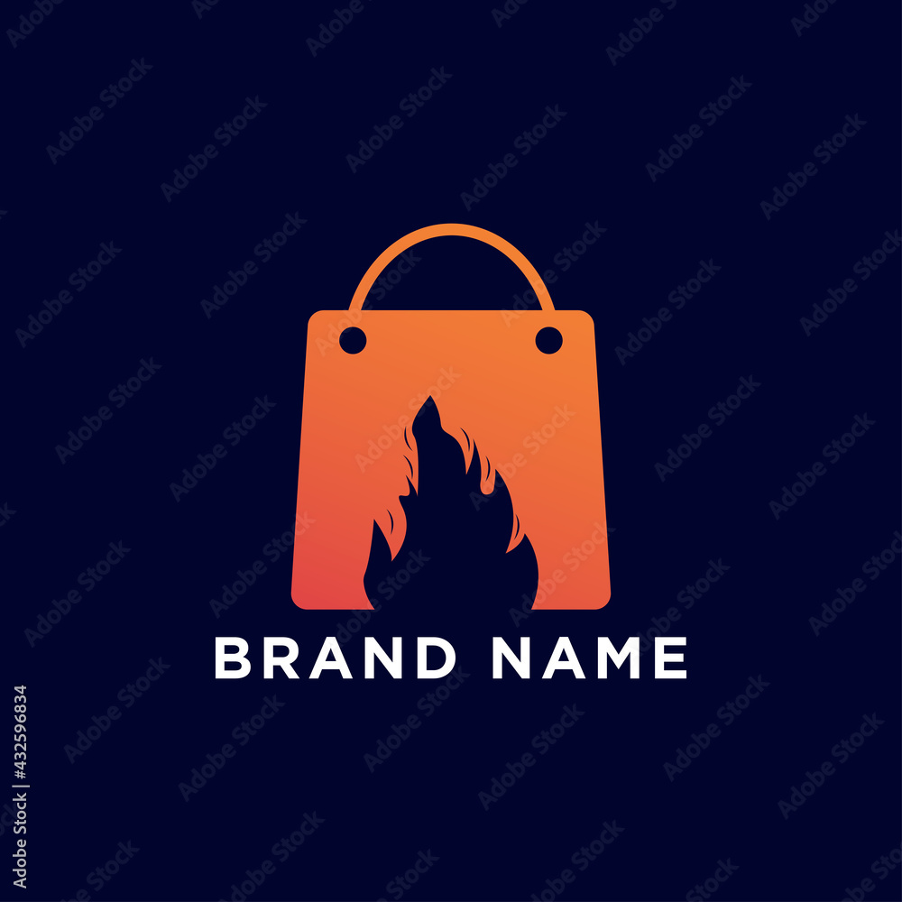 fire shopping bag logo design vector element fire shopping bag logo design vector element