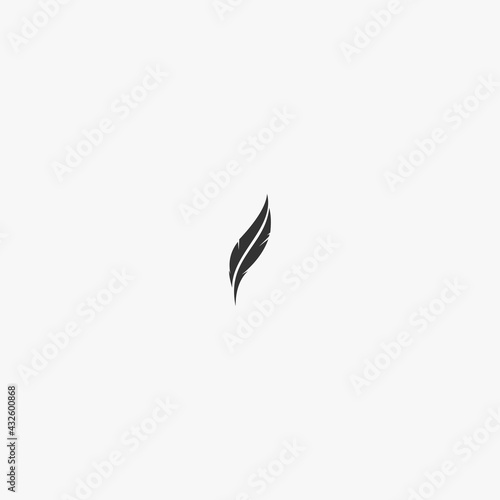 Feather pen icon flat vector design, quill vector logo