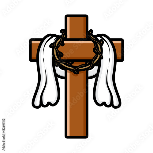 cross and shawl and wire vector design