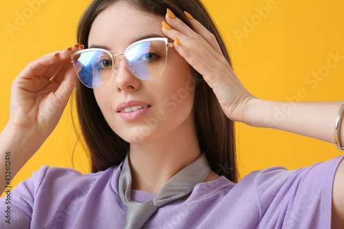 Young woman wearing eyeglas...