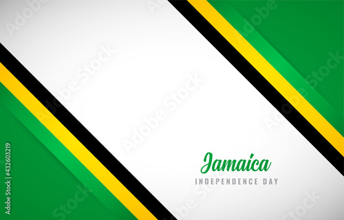 Happy Independence day of Jamaica with Creative Jamaica national country flag greeting background