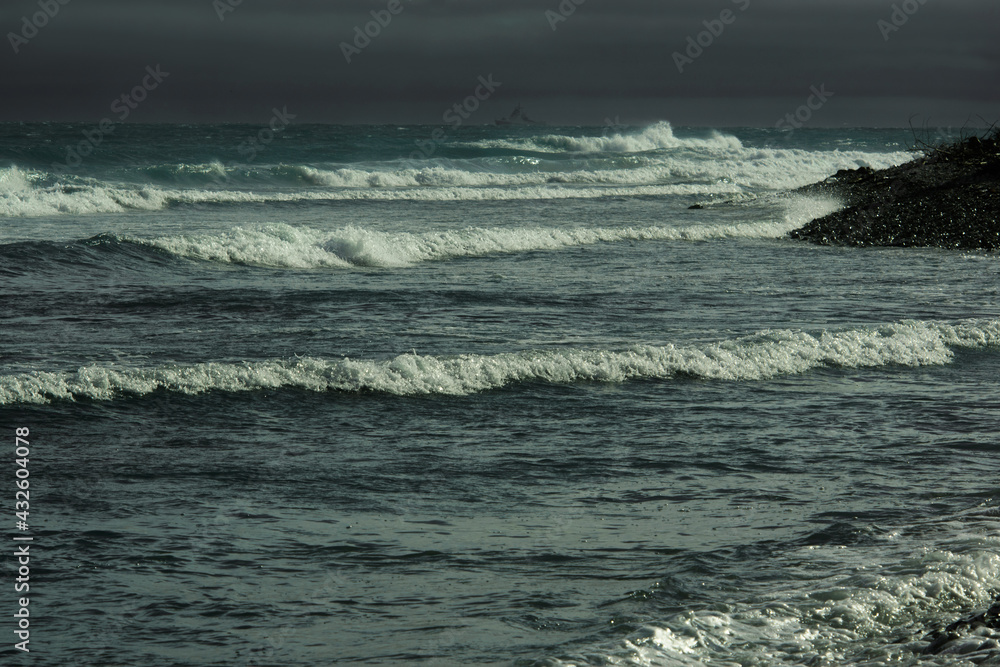 coastal sea waves in stormy inclement weather coastal sea waves in stormy inclement weather
