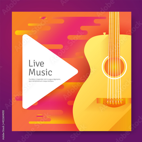 Live music poster with yellow guitar