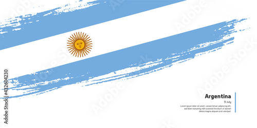 Creative hand drawing brush flag of Argentina country for special independence day photo