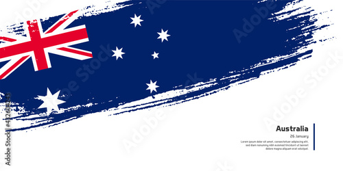 Creative hand drawing brush flag of Australia country for special Australia day