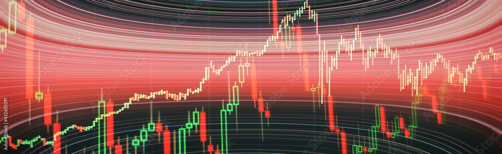 Trading graph and candlestick chart suitable for financial investment ...