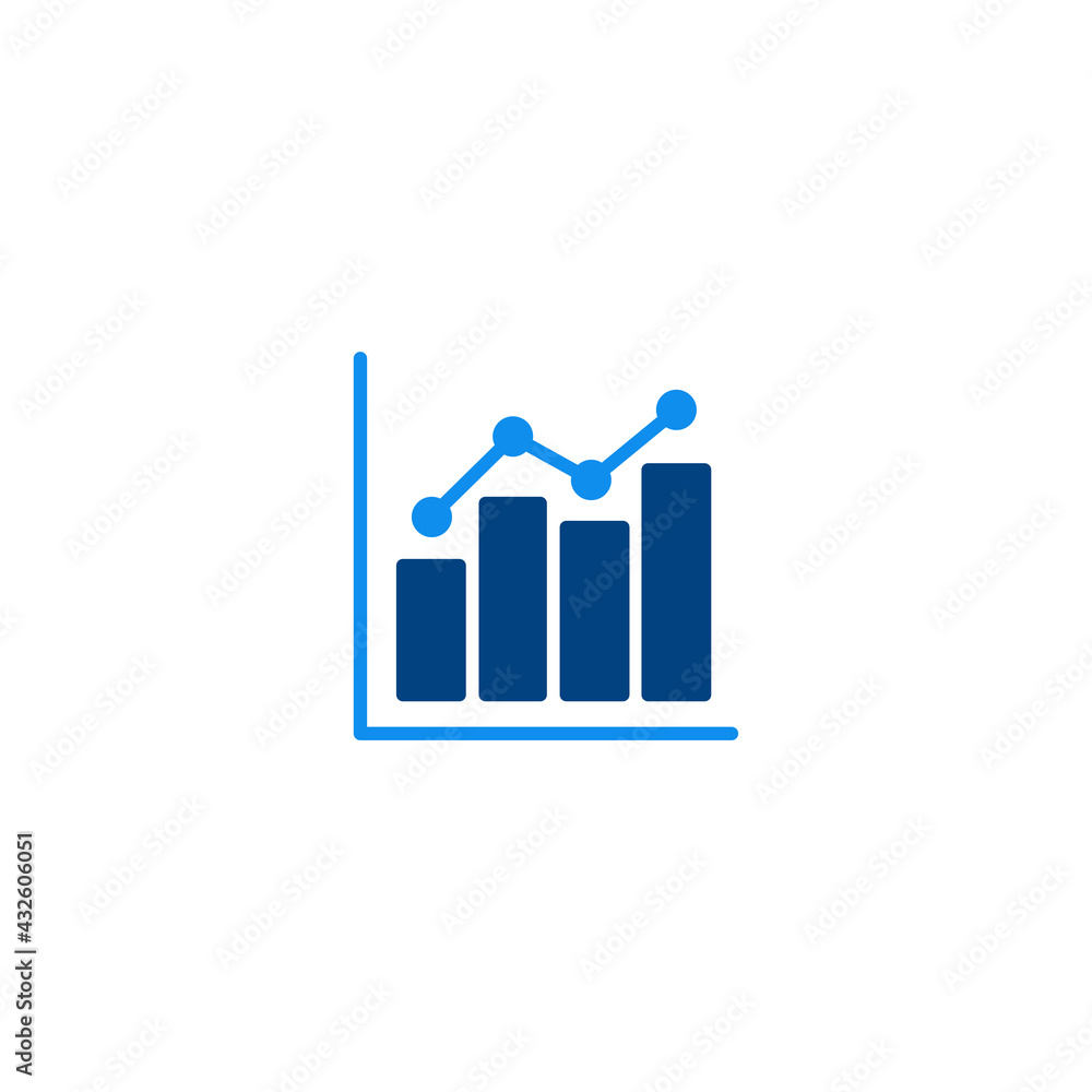 growing graph icon for computer, web and mobile app growing graph icon for computer, web and mobile app