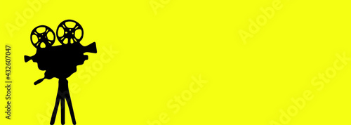 movie projector icon on background