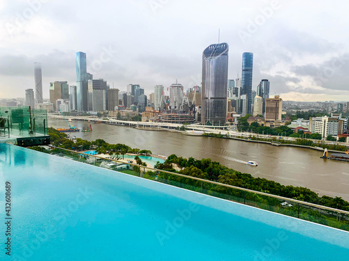 Foggy morning over Brisbane City, Queensland, Australia