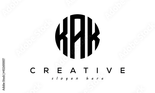 Letters KAK creative circle logo design vector	 photo