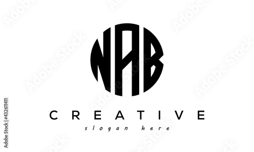 Letters NAB creative circle logo design vector	