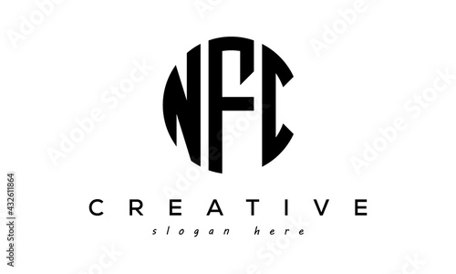 Letters NFC creative circle logo design vector	