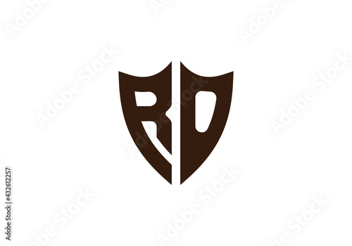 Letter monogram with shield shape design logo. Letter Logo Business Template Vector icon. Initial letters shield shape logo. It will be suitable for which company or brand name start those initial.