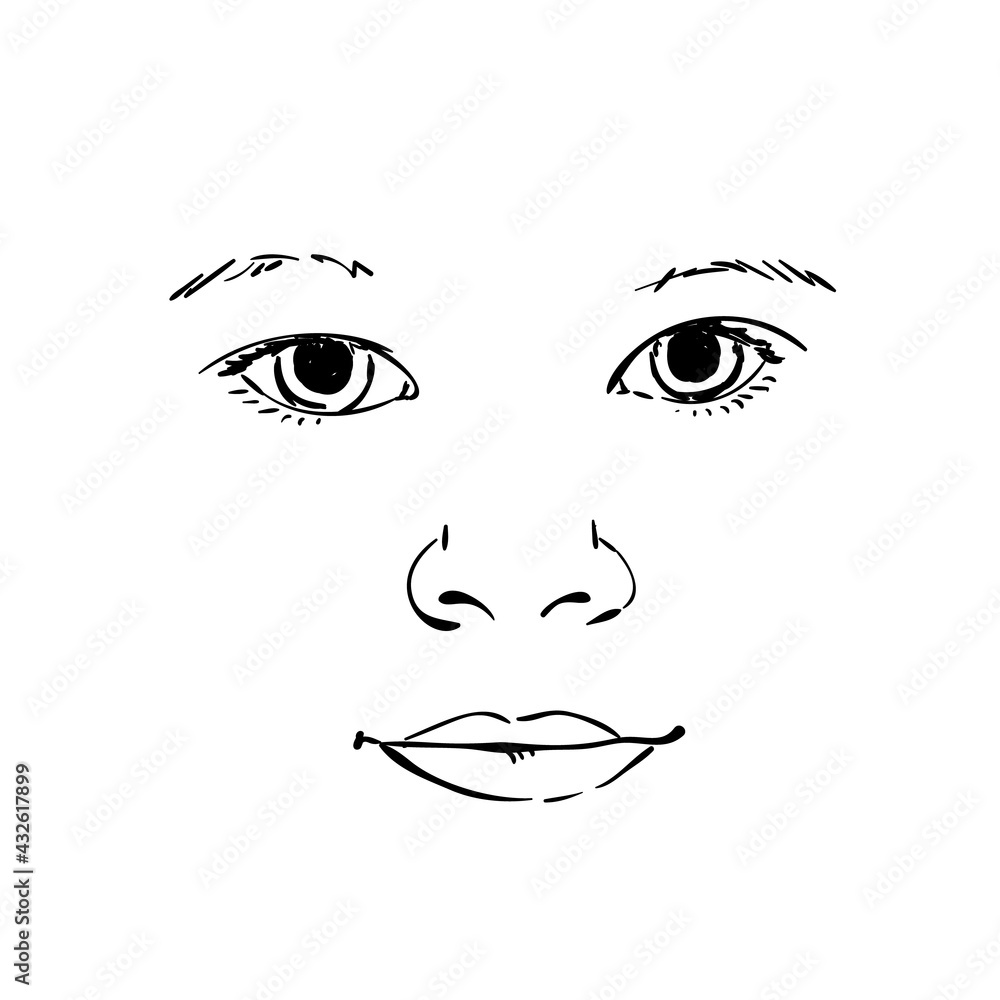 girl portrait vector sketch