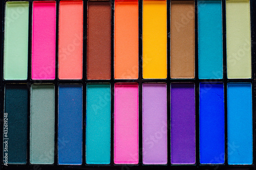 Multi-colored eyeshadow palette. Make-up for the eyelids.
