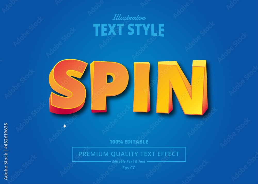 Spin Illustrator Text Effect