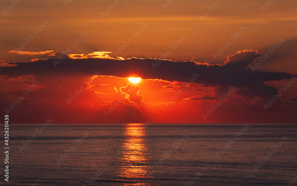 Sunset on the mediterranean sea