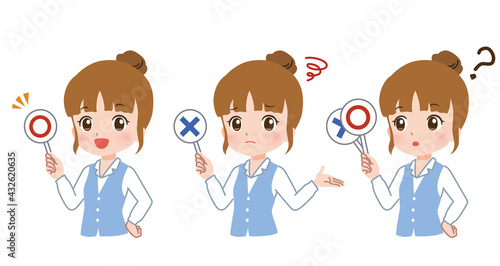 回答するビジネスウーマンのイラスト