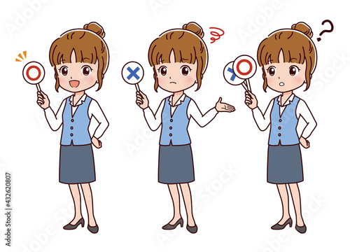 回答するビジネスウーマンのイラスト