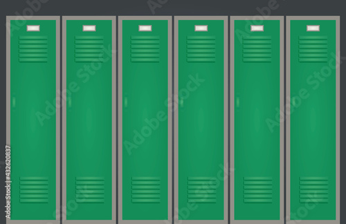 Green school locker. vector illustration