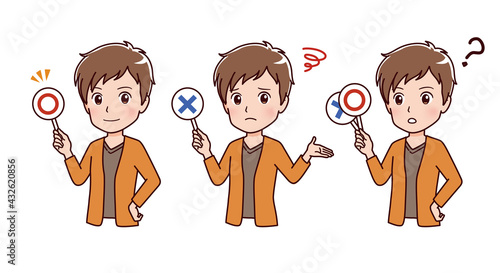 回答する若い男性のイラスト