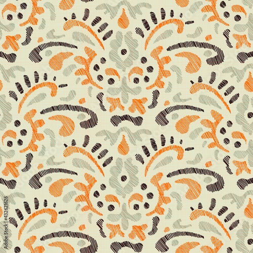 Photography Embroidered damask seamless pattern