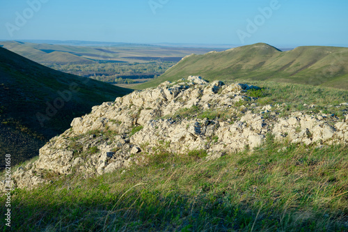 Quadro em tela The landscape of the spring mountains of the South Urals illuminated by the sun