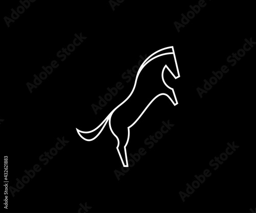 Horse line art style logo icon vector illustration