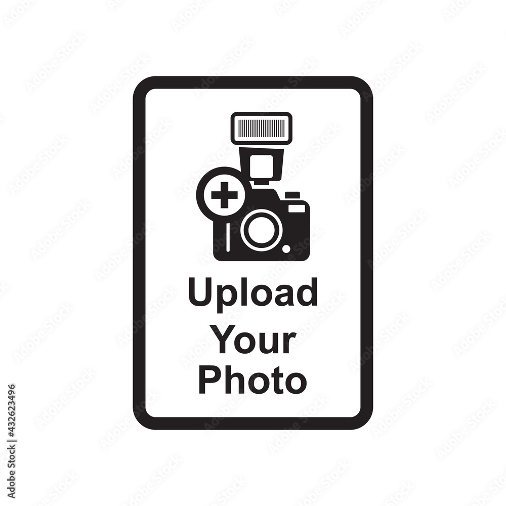 upload your photo icon isolated on white background vector illustration. upload your photo icon isolated on white background vector illustration.