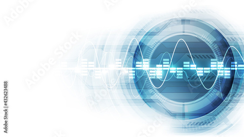Abstract futuristic digital technology background. Illustration Vector