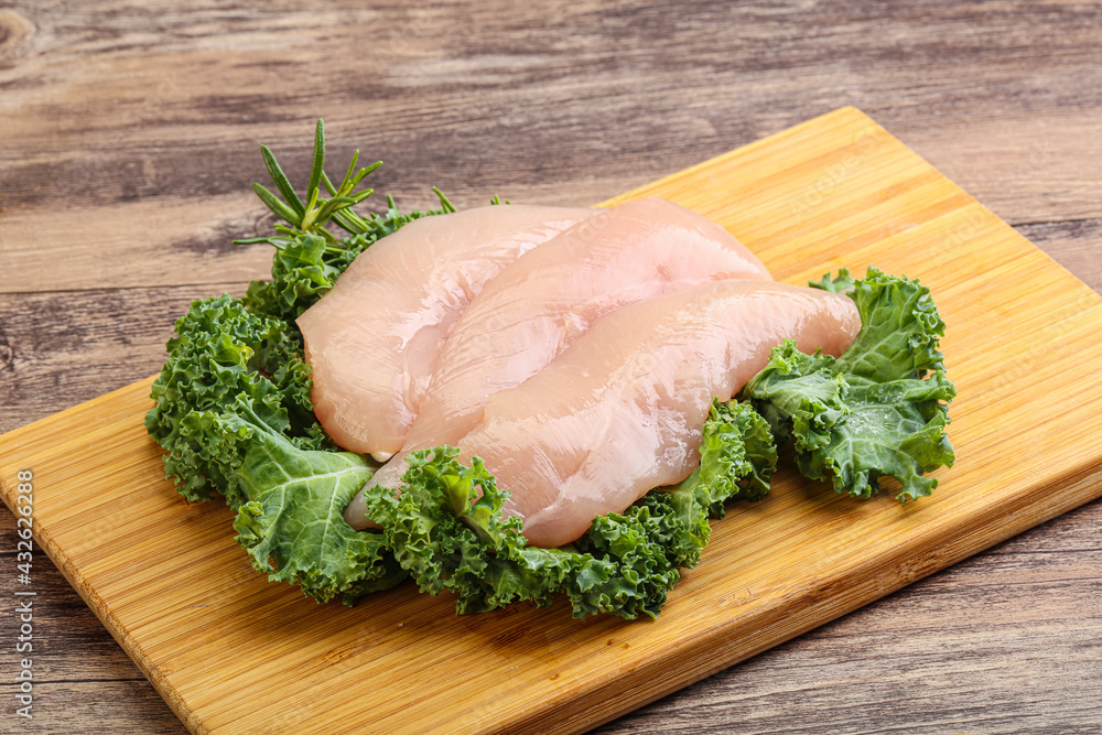 Raw small chicken fillet for cooking Raw small chicken fillet for cooking
