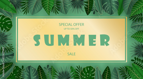Summer sale exotic background.