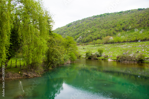 Landscape of the green river in Martvili  Georgia