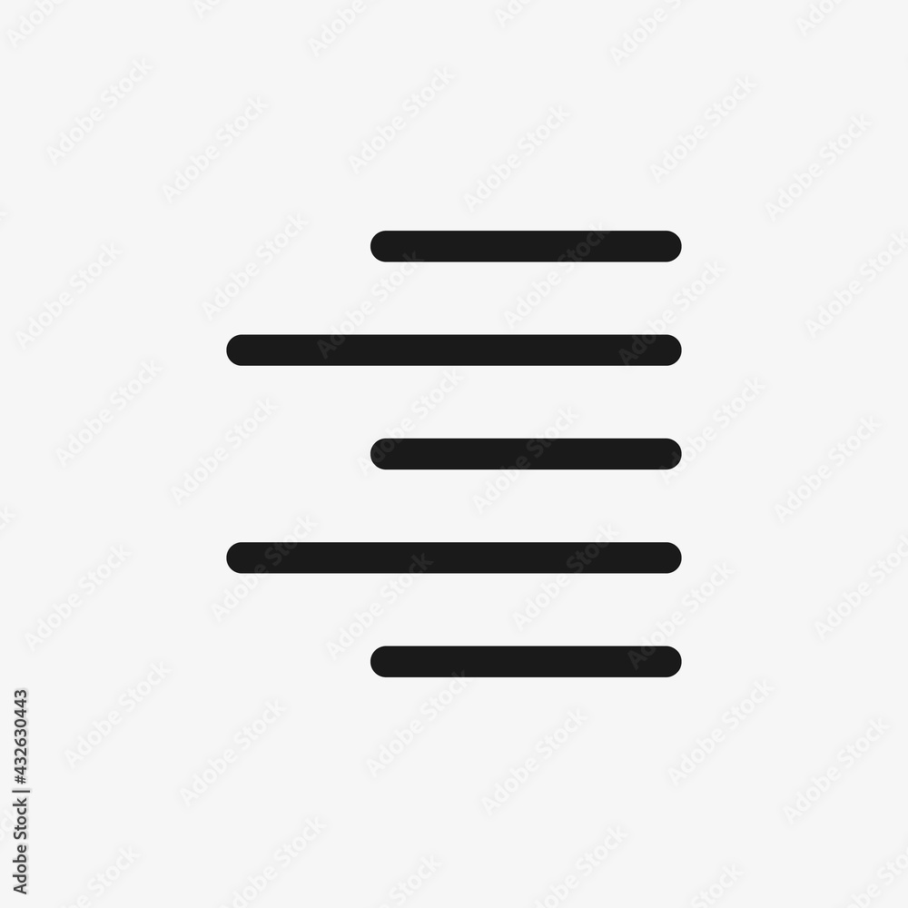 Right alignment icon. Simple text alignment button sign for websites and mobile apps UI design. Right alignment icon. Simple text alignment button sign for websites and mobile apps UI design.