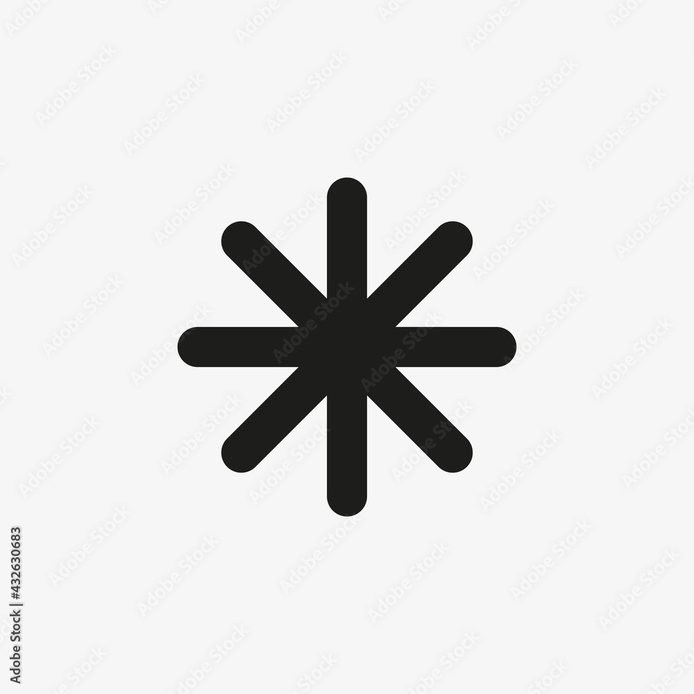 Asterisk sign icon for website and mobile UI design. Asterisk sign icon for website and mobile UI design.