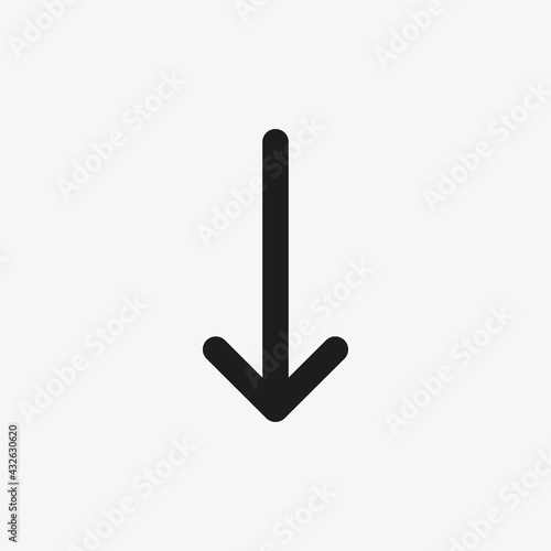Down arrow icon. Scroll down button for website and mobile UI designs.