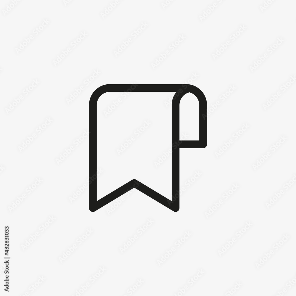 Bookmark icon in line design style. Bookmark icon in line design style.