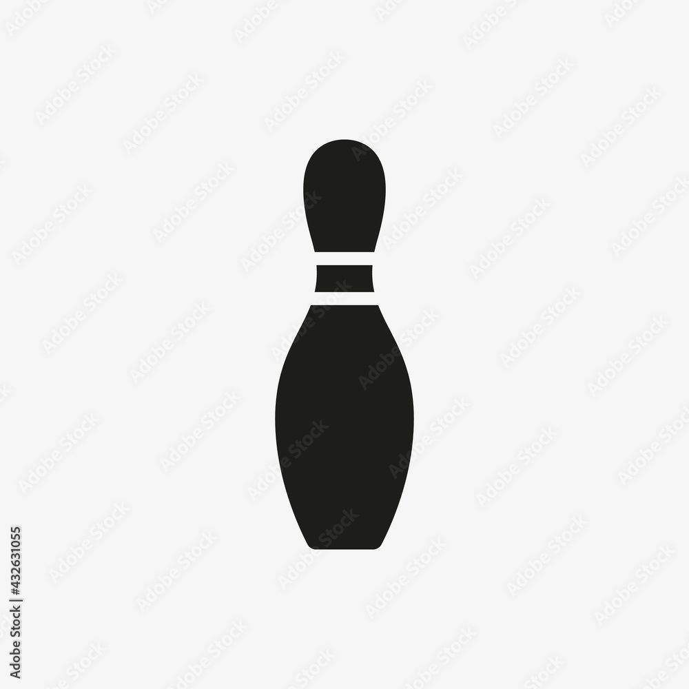 Bowling pin vector icon isolated on white background. Bowling pin vector icon isolated on white background.
