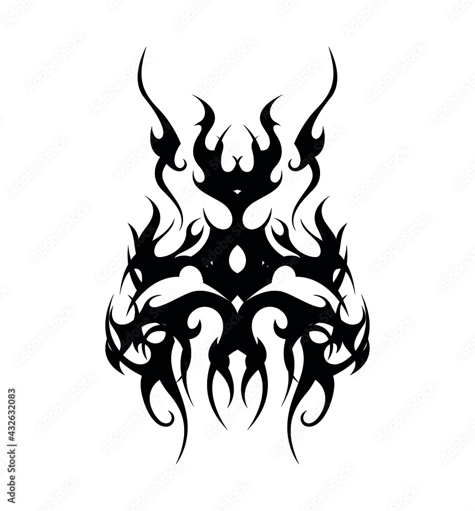 chinise flame head abstract tattoo symbol chinise flame head abstract tattoo symbol