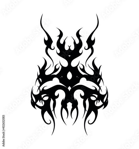 Fényképezés chinise flame head abstract tattoo symbol