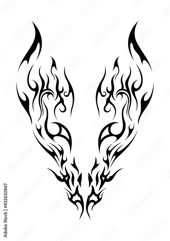 hot head creature ethnic celtic fire burn flame abstract tattoo symbol hot head creature ethnic celtic fire burn flame abstract tattoo symbol