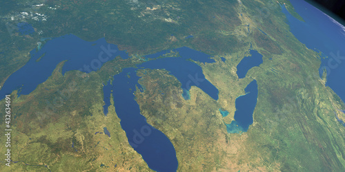 Fototapet Great lakes in America in planet Earth