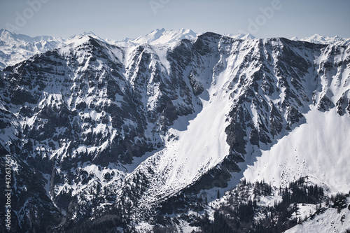 snow covered mountains in winter © Hanjin
