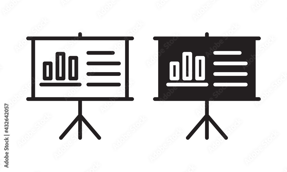 Projector screen icon vector for web site Projector screen icon vector for web site