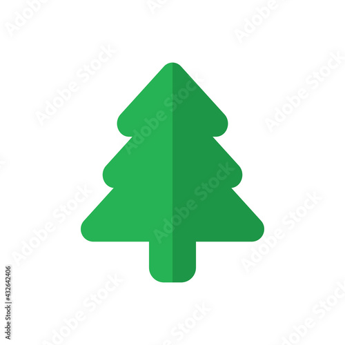 Christmass tree icon, flat design
